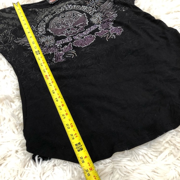 Harley Davidson RARE NWOT rhinestone BLING scull feathers wings design! SEXY!! - Picture 6 of 17